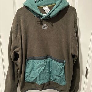 Nike Brown and Teal Hoodie